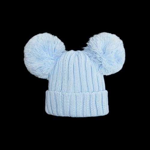 Baby Boy Blue Double Pom Hat "KH040 Blue"