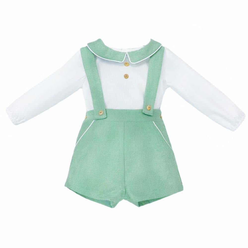 Baby Boy Green Cozy Winter Cotton Shorts with Shirt "MYD25257"