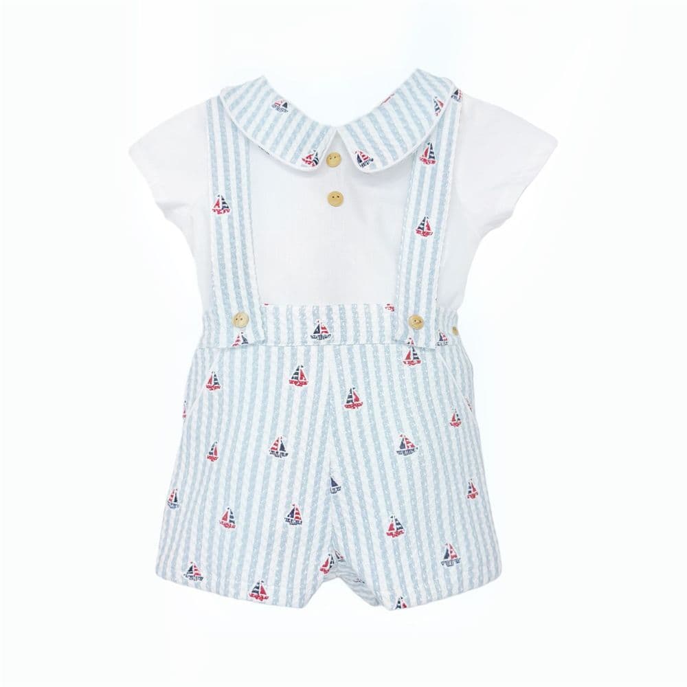 Baby Boy Green Stripe Boat Shorts with Shirt "MYD26062"