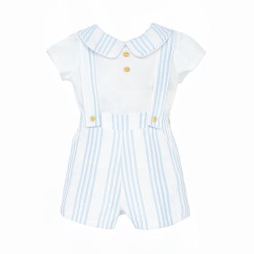 Baby Boy White Blue Stripe Shorts with Shirt "MYD26063"