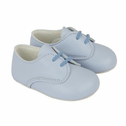 Baby Boys Lace Up Patent Pram Shoes "B010 Blue"