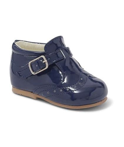 Baby Boys Patent Brogue Shoes "Mark Navy"
