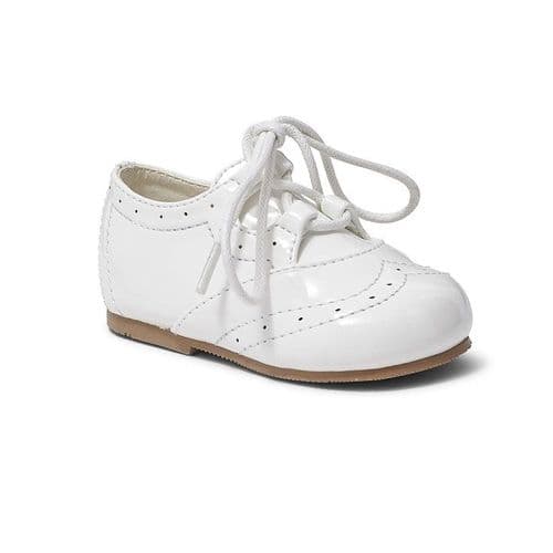 Baby Boys Patent Lace Up Brogues "Leo White"