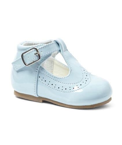 Baby Boys Patent T-Bar Brogue Shoes "XX2 Blue"