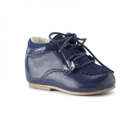 Baby Boys Patent T-Bar Lace-Up Shoes 