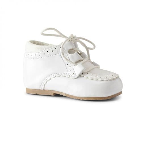 Baby Boys Patent T-Bar Lace-Up Shoes "Jacob White"