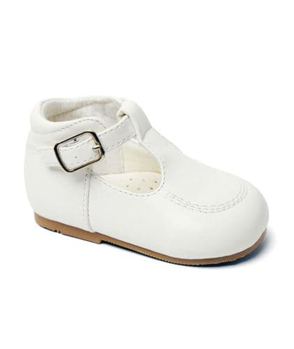Baby Boys Patent T-Bar Shoes "Teddy White"