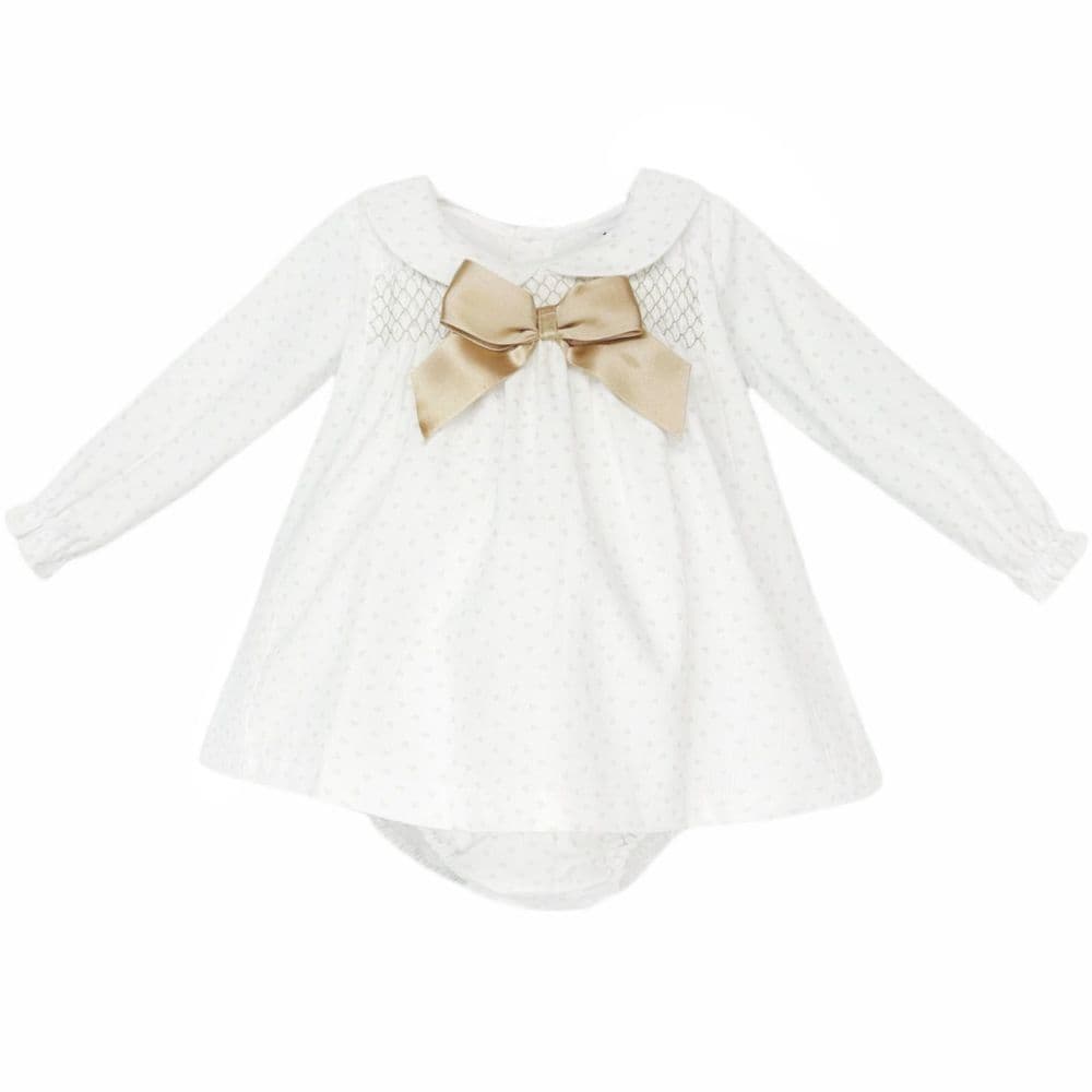 Baby Girl Camel Love Heart Smock Dress with Pants "MYD25216C"