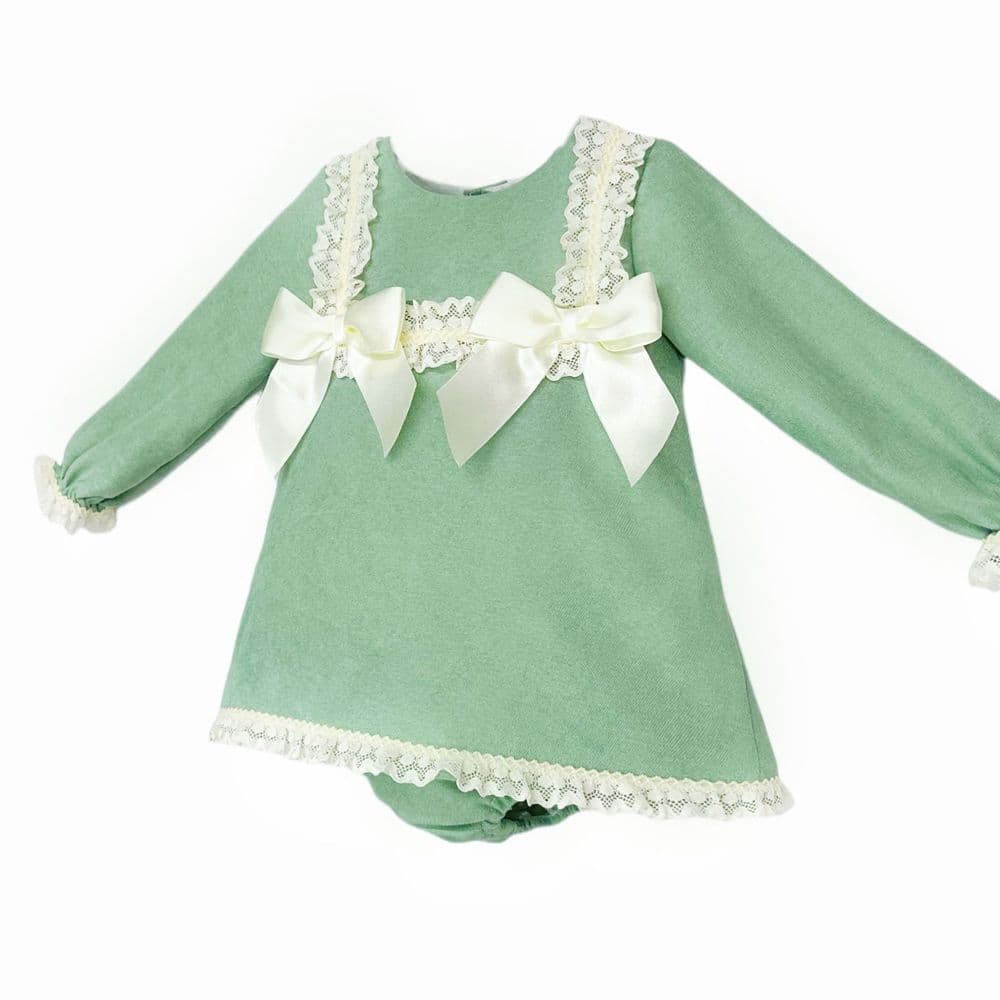 Baby Girl Green Cozy Soft Dress with Pants "MYD25231"