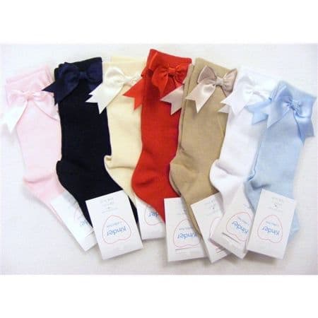 Baby Girl Knee High Socks with Side Bow