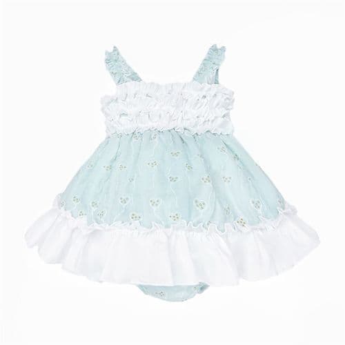 Baby Girl Mint Print Summer Puff Ball Dress with Pants "MYD26044"