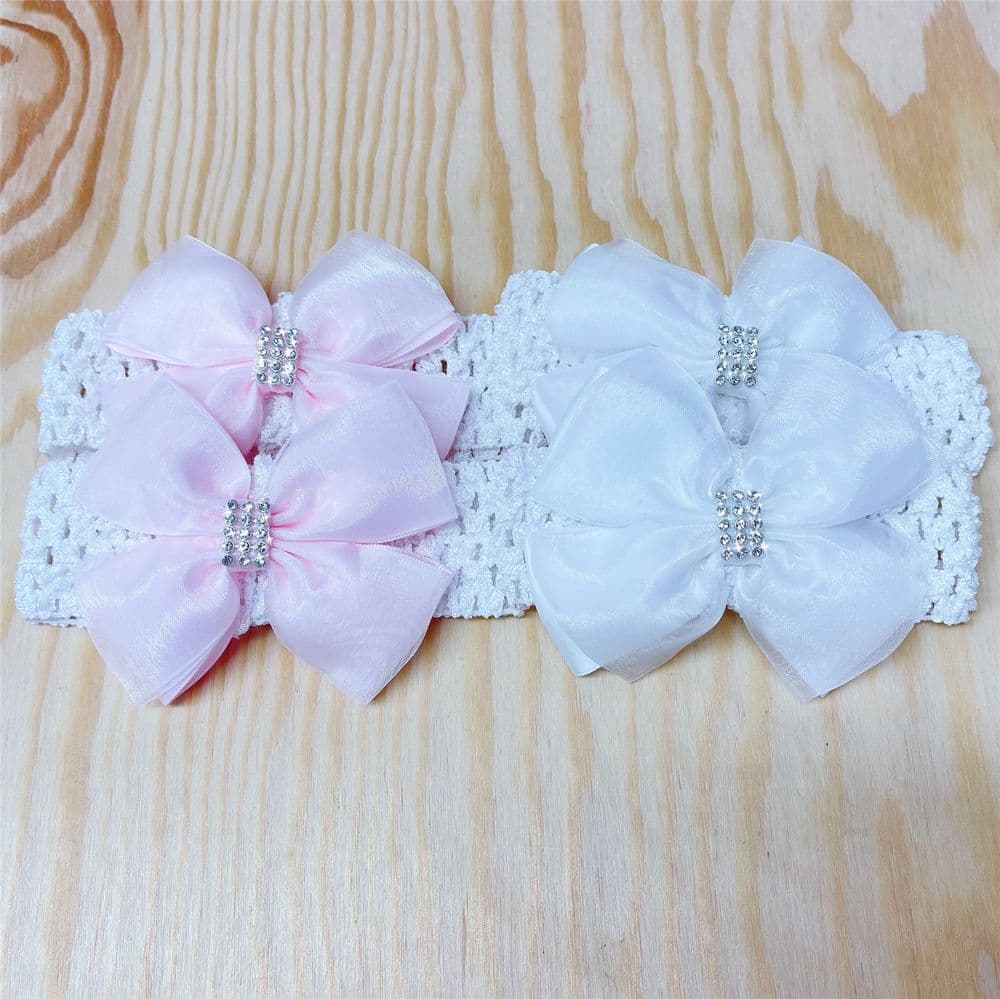 Baby Girl One Size Satin Sheer Headband One Supplied