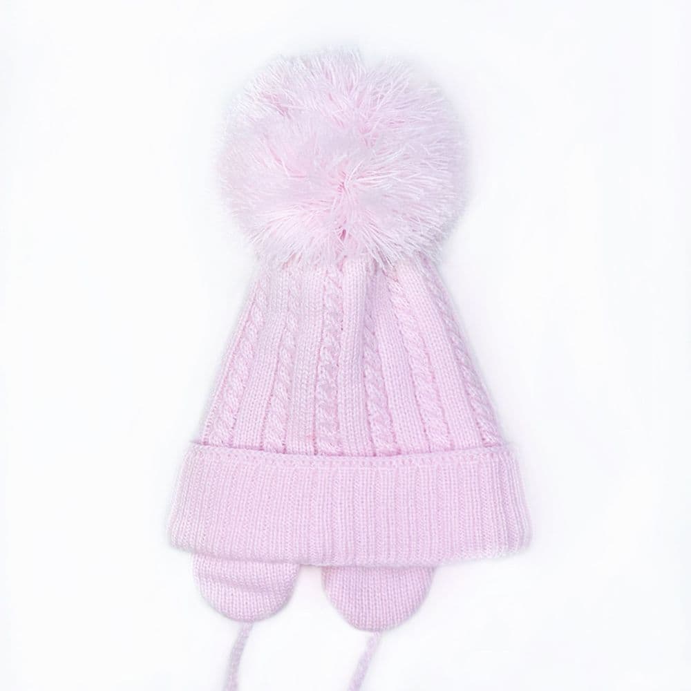 Babyhug Straw Hat With Pom Pom Applique & Purse - Pink
