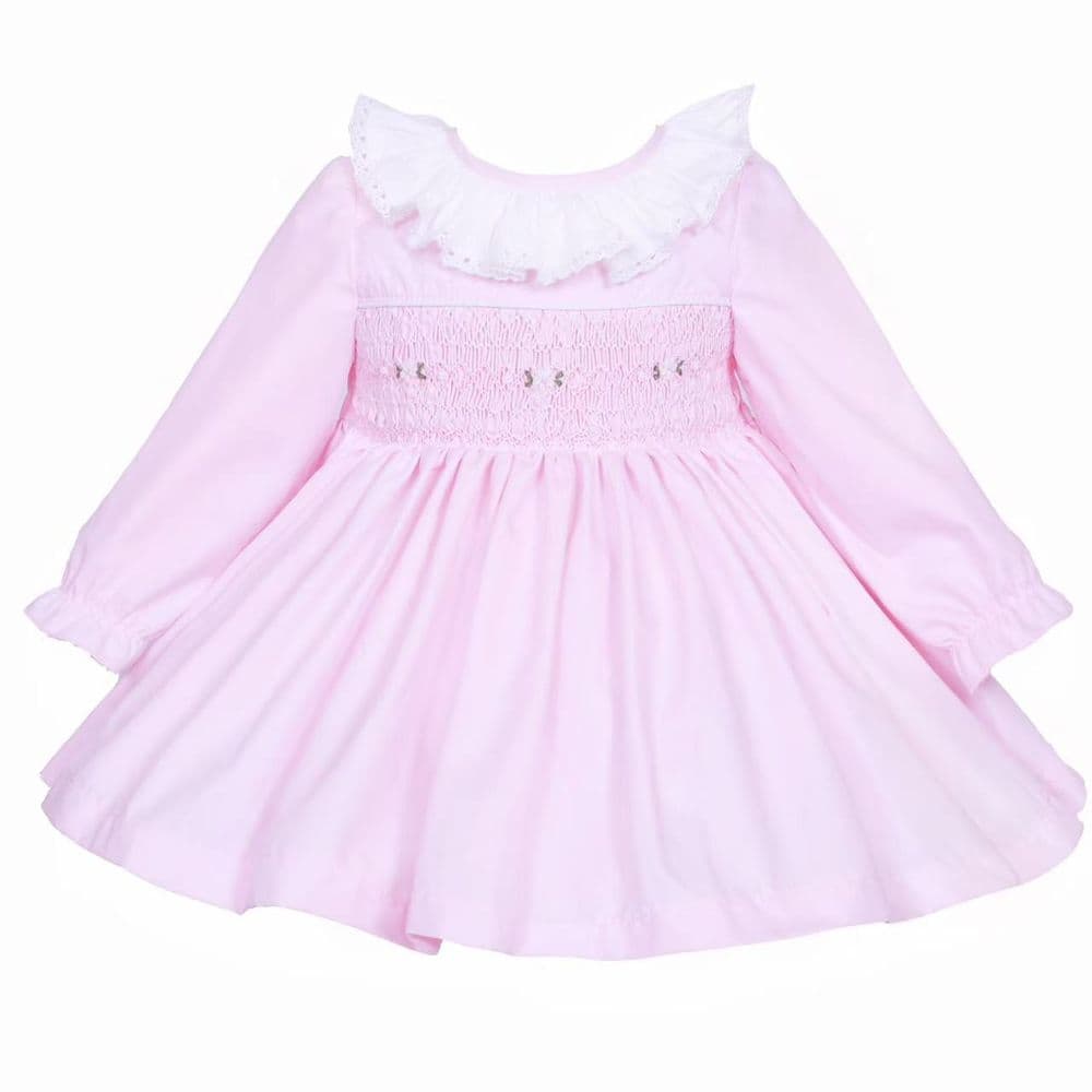 Baby Girl Pink Cotton Hand Smocked Dress "2429"