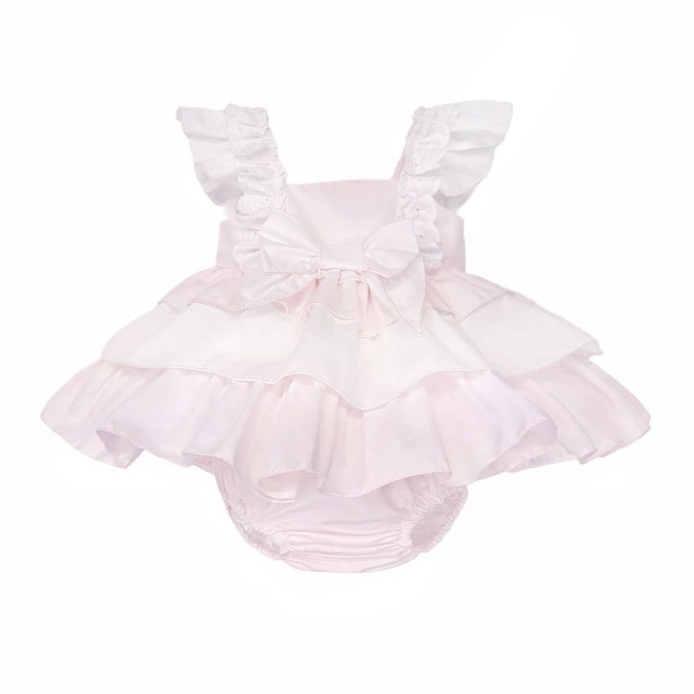 Baby Girl Pink Cotton Puff Ball Summer Dress with Pants "MYD26011"