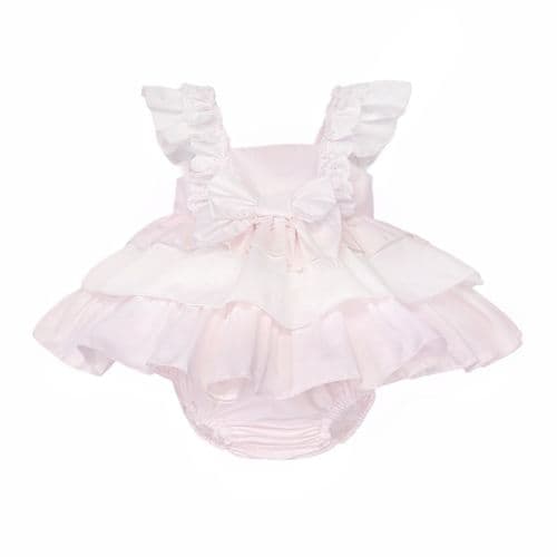 Baby Girl Pink Cotton Puff Ball Summer Dress with Pants "MYD26011"