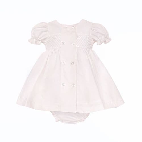 Baby Girl Pink Cotton Smocked Puff Dress with Pants "MYD26015"