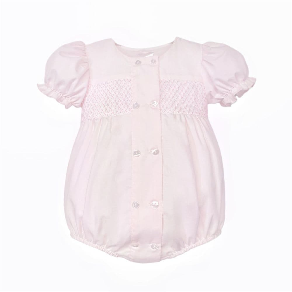 Baby Girl Pink Cotton Smocked Romper "MYD26014"