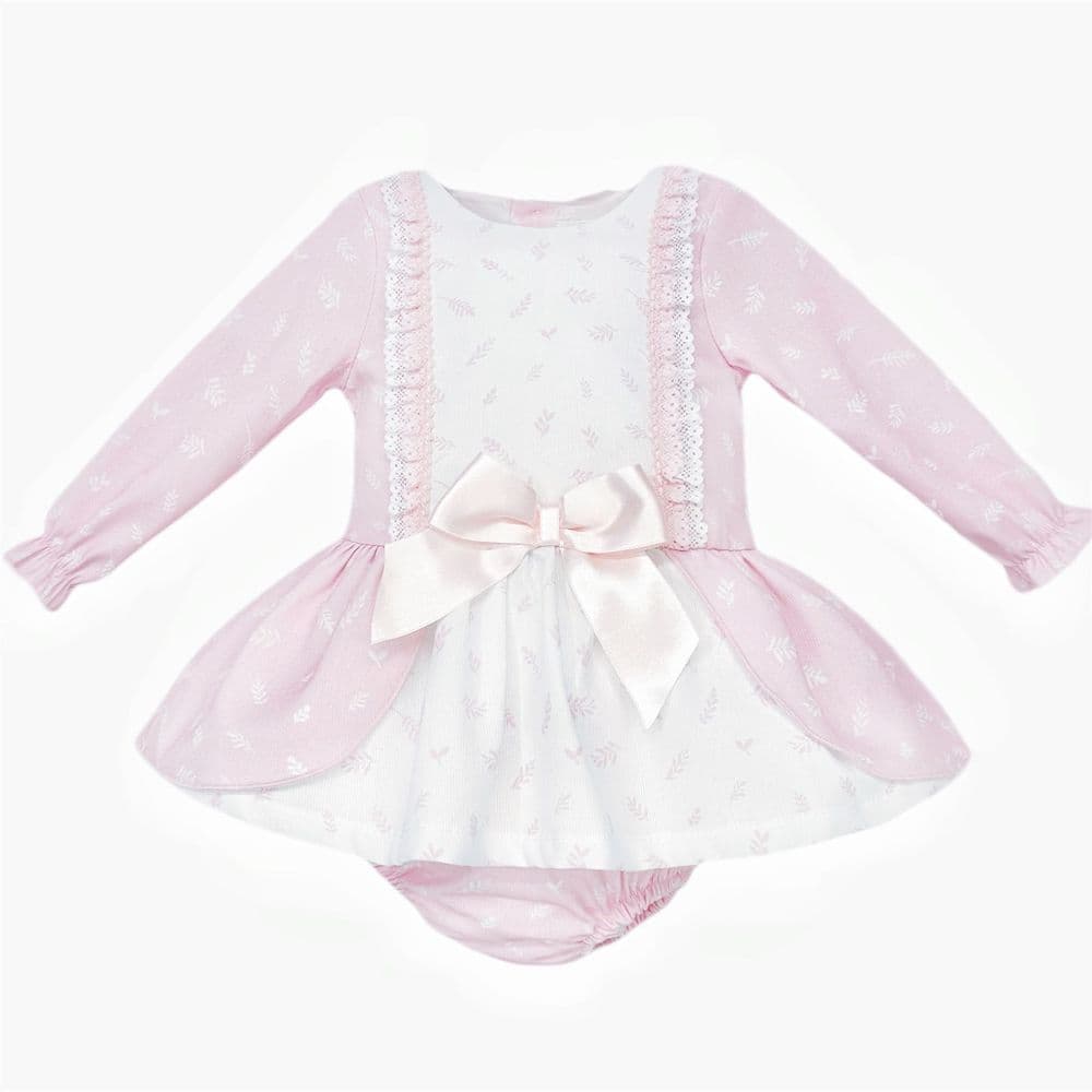 Baby Girl Pink Floral Lacey Dress with Pants "MYD25206"