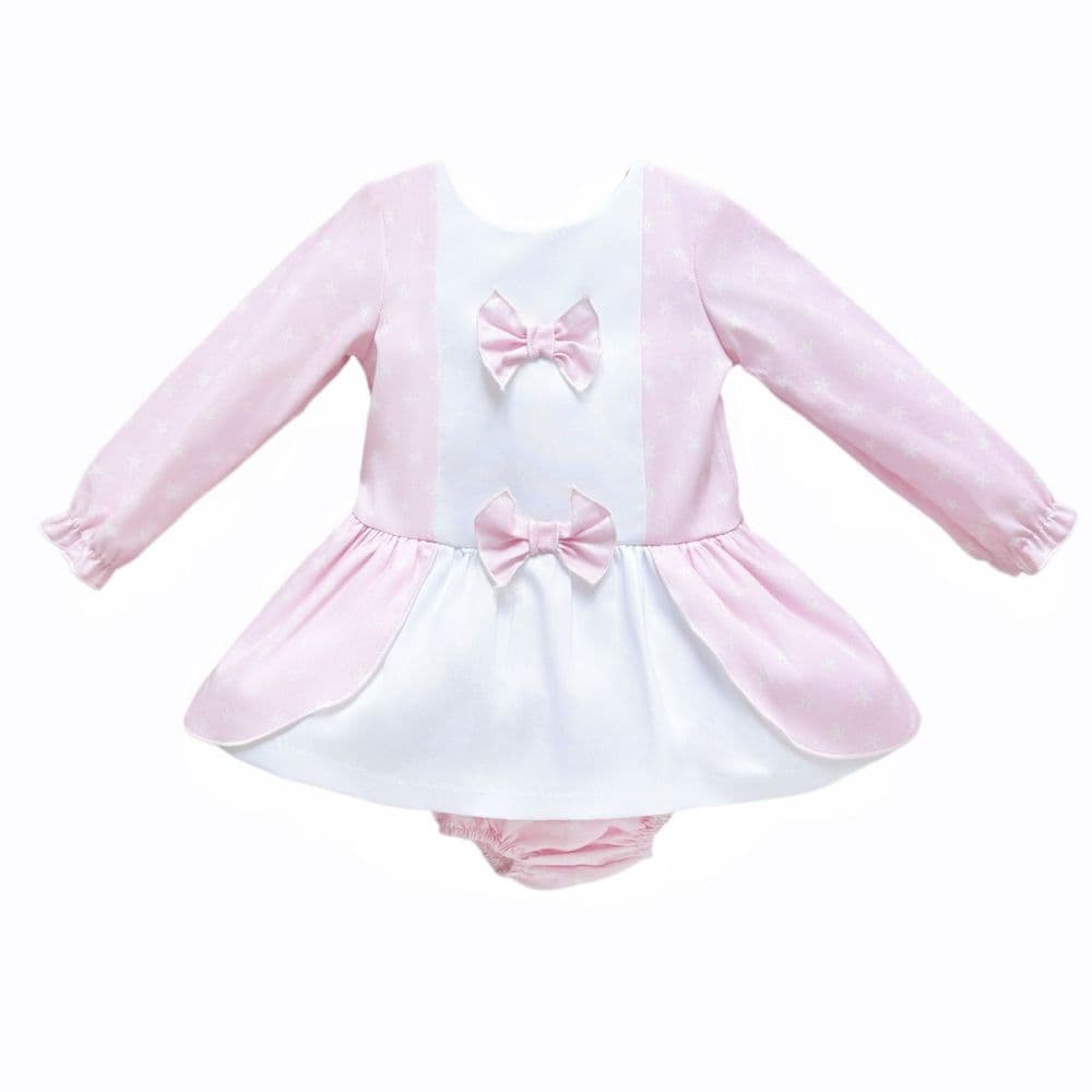 Baby Girl Pink Flower Print Dress with Pants "MYD25228"