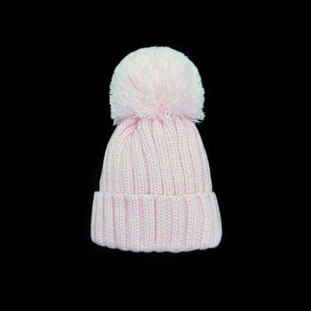 Baby Girl Pink Large Pom Hat