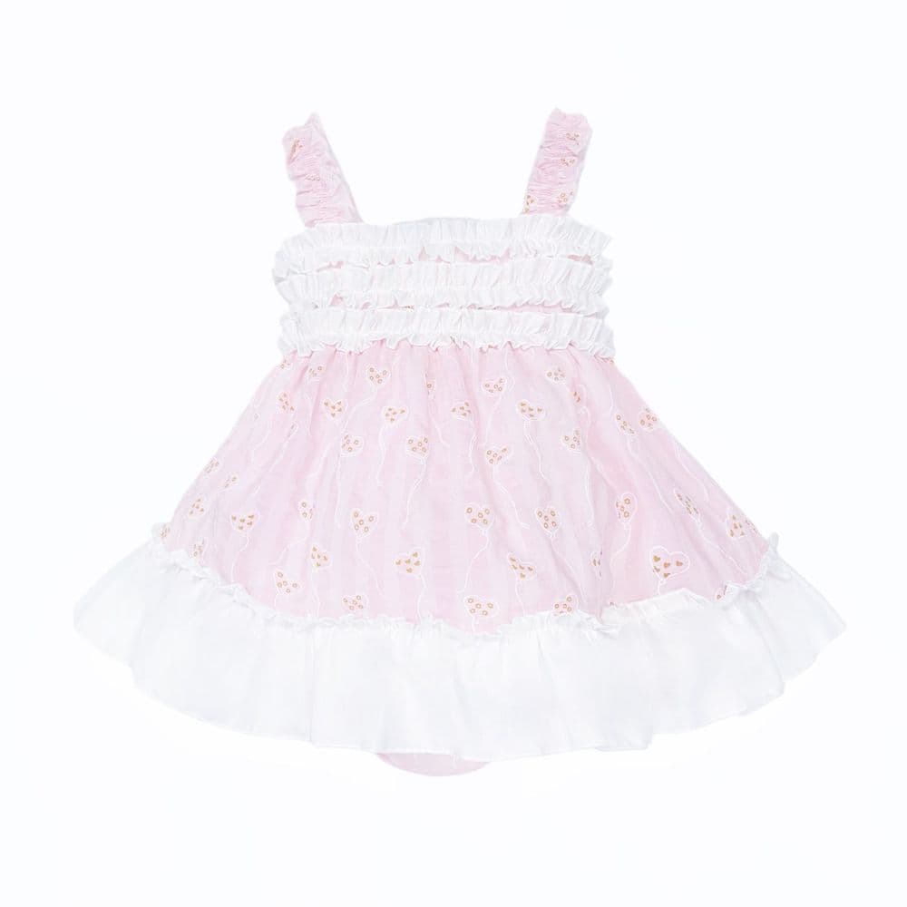 Baby Girl Pink Print Summer Puff Ball Dress with Pants "MYD26045"