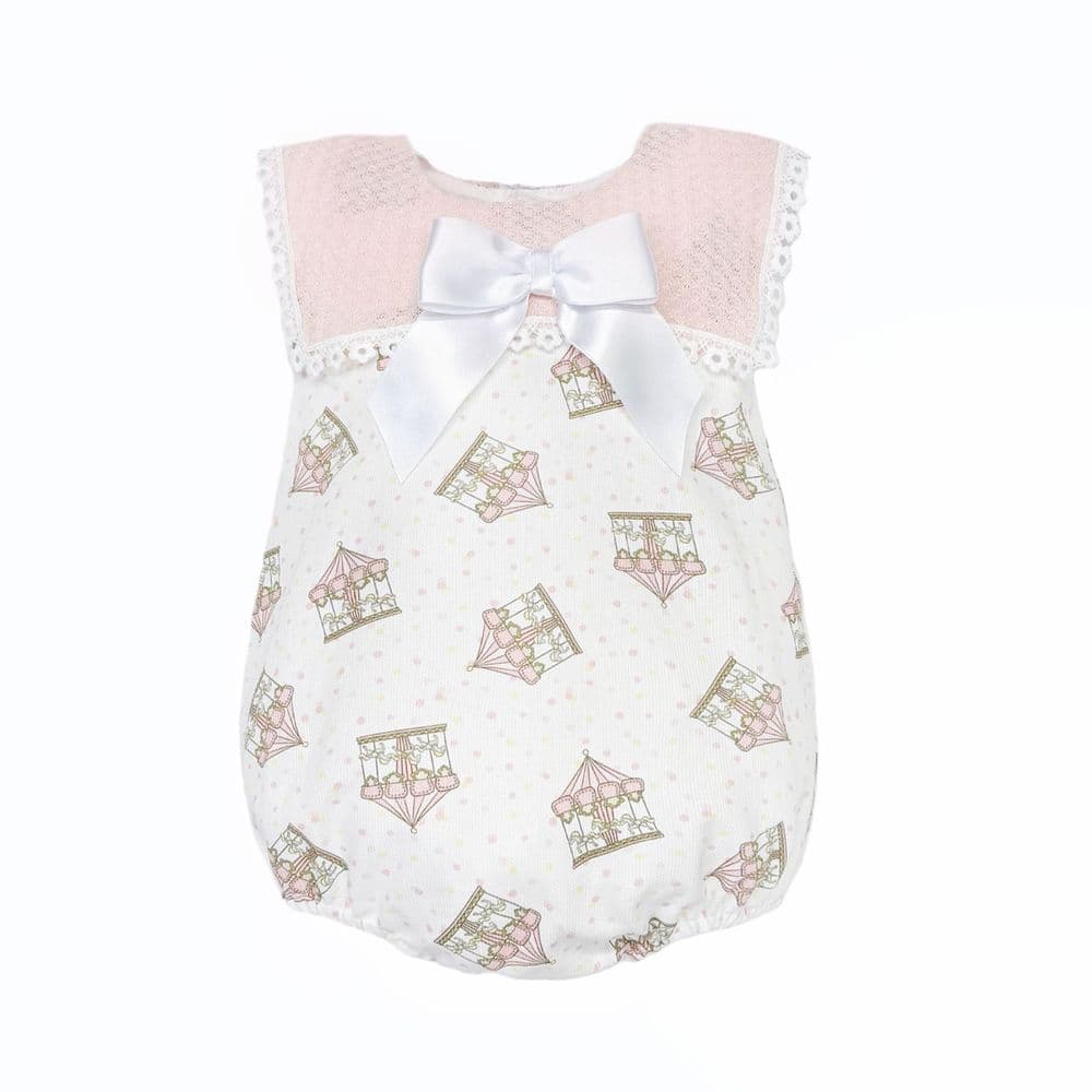 Baby Girl Pink Rocking Horse Big Collar Romper "MYD26046"