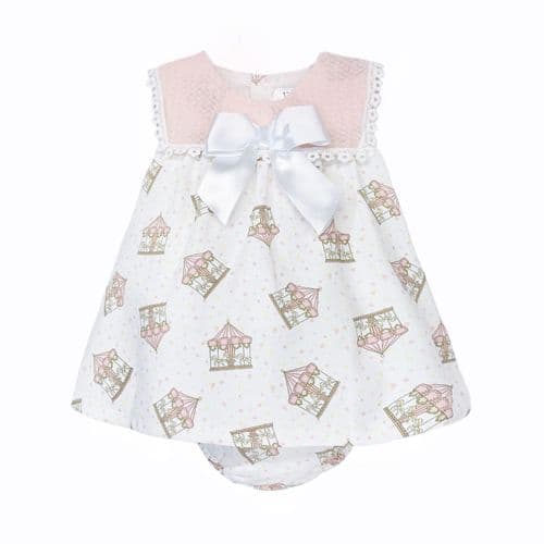 Baby Girl Pink Rocking Horse Dress with Pants "MYD26047"