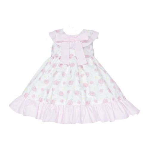 Baby Girl Pink Rose Print Puff Ball Dress with Pants "MYD26040"