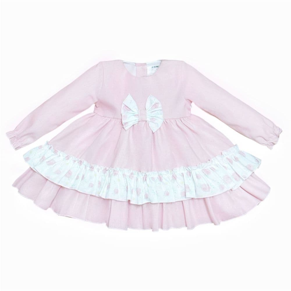 Baby Girl Pink Rose Puff Ball Dress with Pants "MYD25222"
