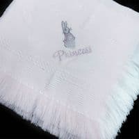 Baby Girl Pink Soft Shawl with Diamante Pattern Detached Bow 