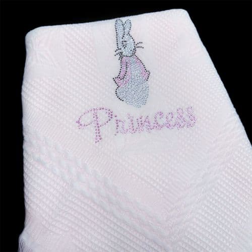 Baby Girl Pink Soft Shawl with Diamante Pattern Detached Bow "Pink Bunny"