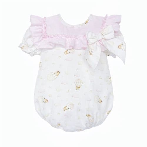 Baby Girl Pink Teddy Cloud Big Collar Romper "MYD26032"