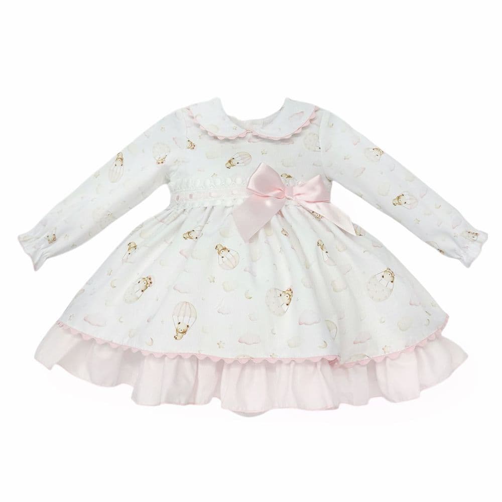 Baby Girl Pink Teddy Puff Ball Dress with Pants "MYD25204"