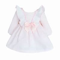 Baby Girl Pink Waffle Big Frilly Collar Dress 