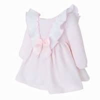Baby Girl Pink Waffle Big Frilly Collar Dress 