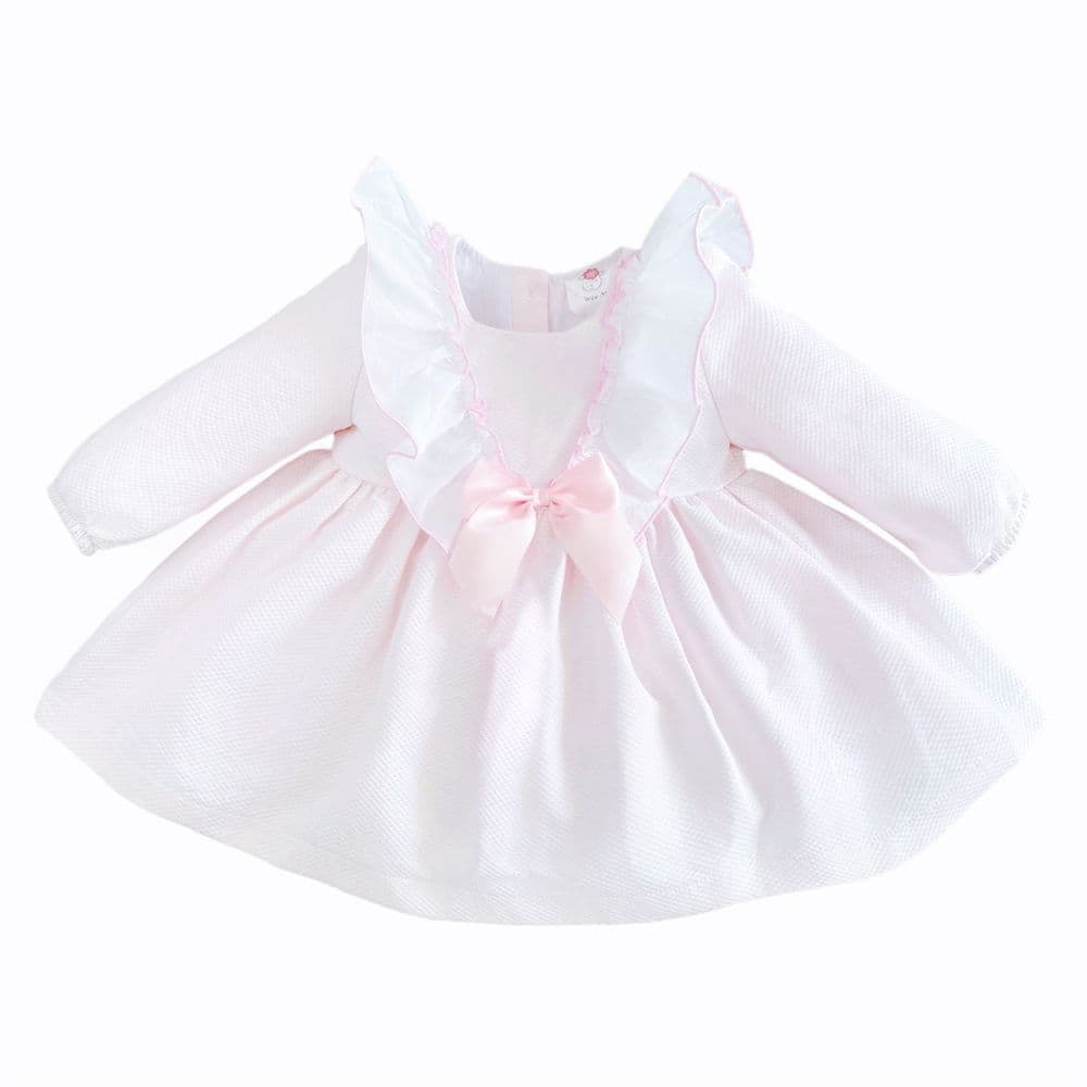 Baby Girl Pink Waffle Big Frilly Collar Dress "2532"