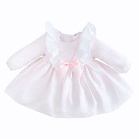 Baby Girl Pink Waffle Big Frilly Collar Dress 