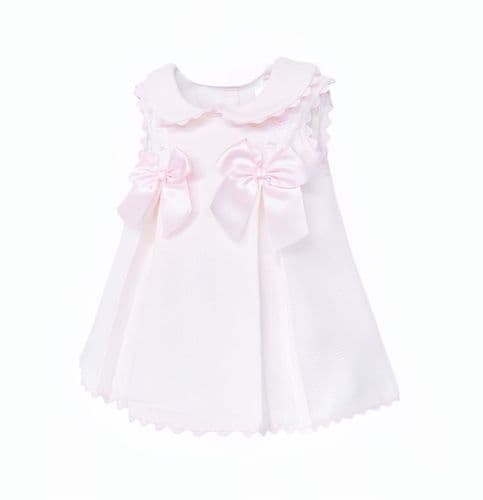 Baby Girl Pink Waffle with Pink Bow Dress "2603"