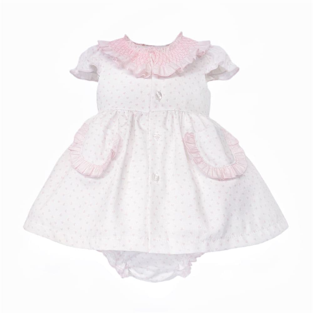 Baby Girl Pink White Bow Print Dress with Pants "MYD26021"