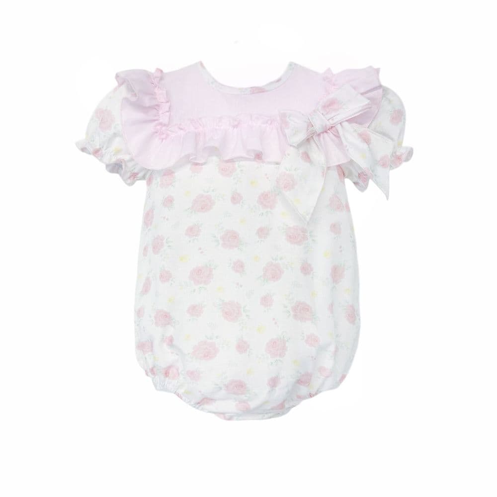 Baby Girl Pink White Rose Collar Romper "MYD26042"