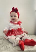 Baby Girl Red Checked Frilly Skirt with Top 