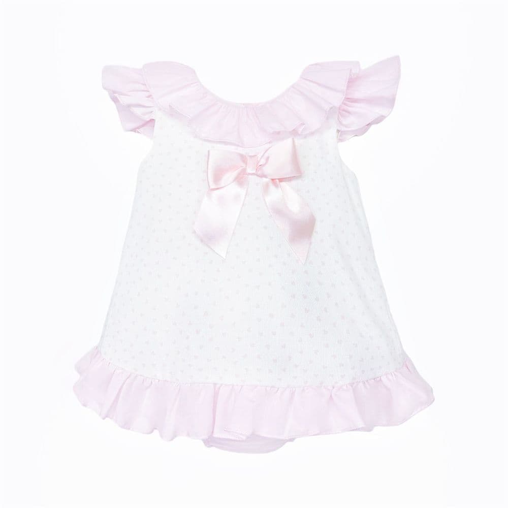 Baby Girl White Pink Love Heart Open Back Dress with Pants "MYD26020"
