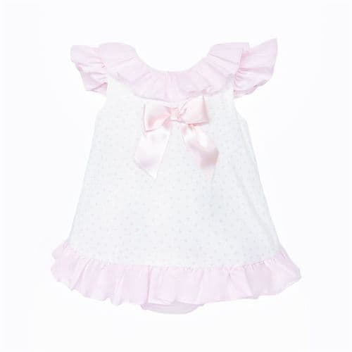 Baby Girl White Pink Love Heart Open Back Dress with Pants "MYD26020"