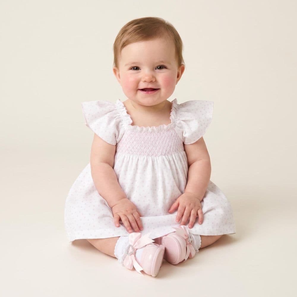 Baby Girl White Pink Love Heart Sun Dress with Pants "MYD26024"
