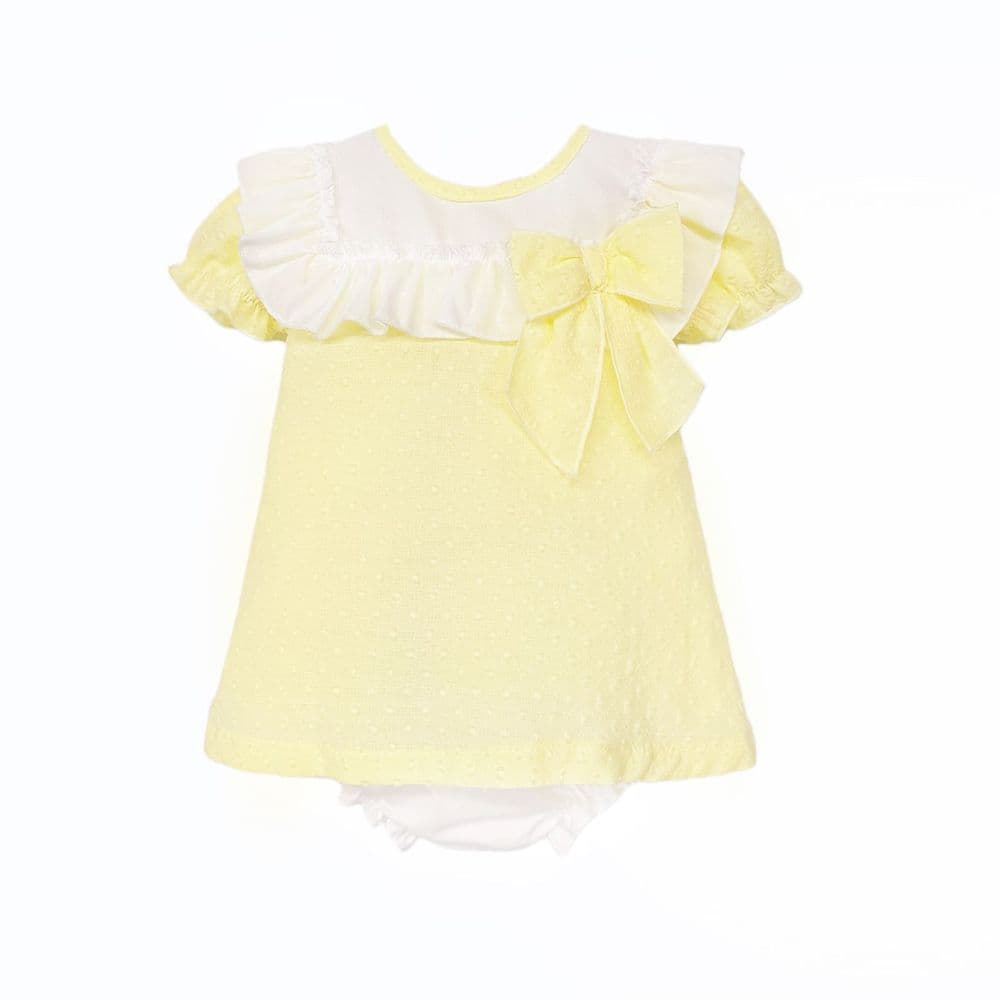 Baby Girl Yellow Plumetis Dress with Pants "MYD26017"
