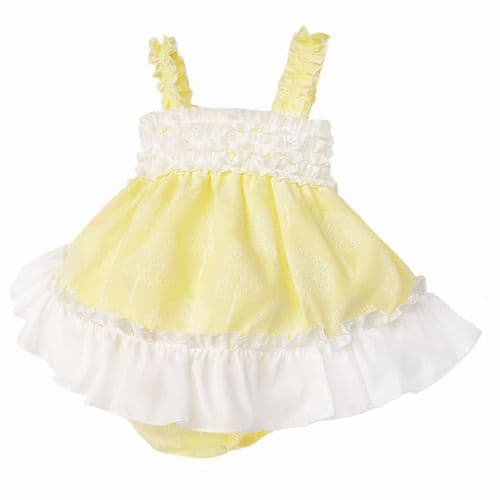 Baby Girl Yellow Puff Ball Sun Dress with Pants "MYD26016"