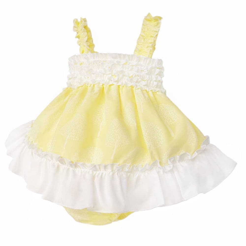 Baby Girl Yellow Puff Ball Sun Dress with Pants "MYD26016"