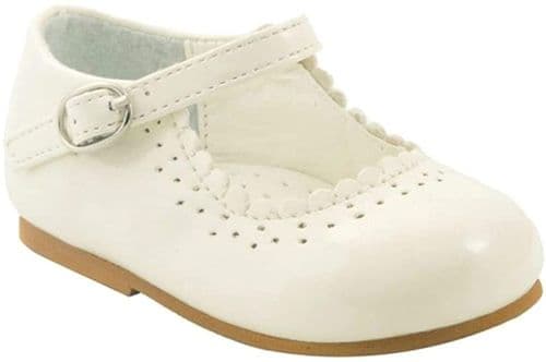 Baby Girls Patent Bar Shoes "Emma Cream"