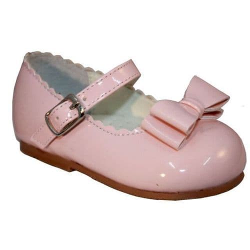 Baby Girls Patent Bow Shoes "Elena Pink"